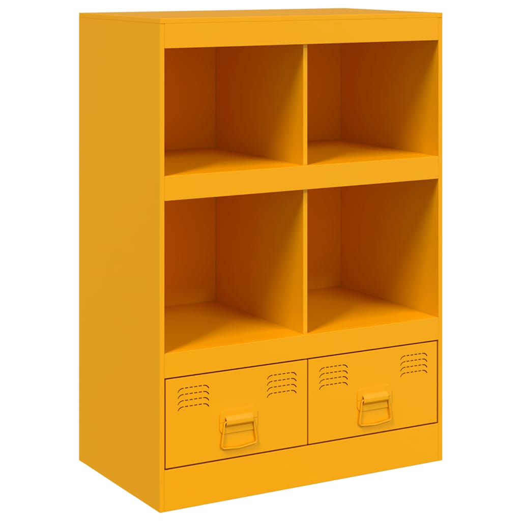 Highboard Mustard Yellow 67x39x95 cm Steel