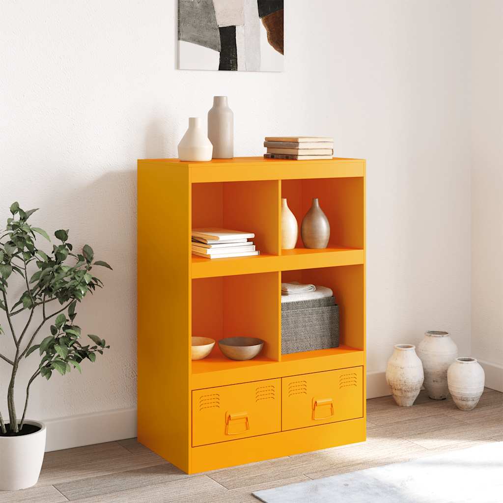 Highboard Mustard Yellow 67x39x95 cm Steel