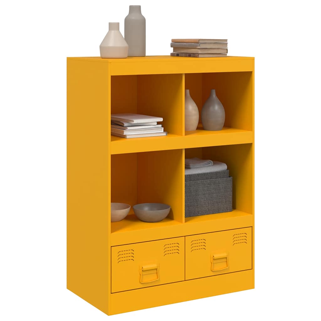 Highboard Mustard Yellow 67x39x95 cm Steel