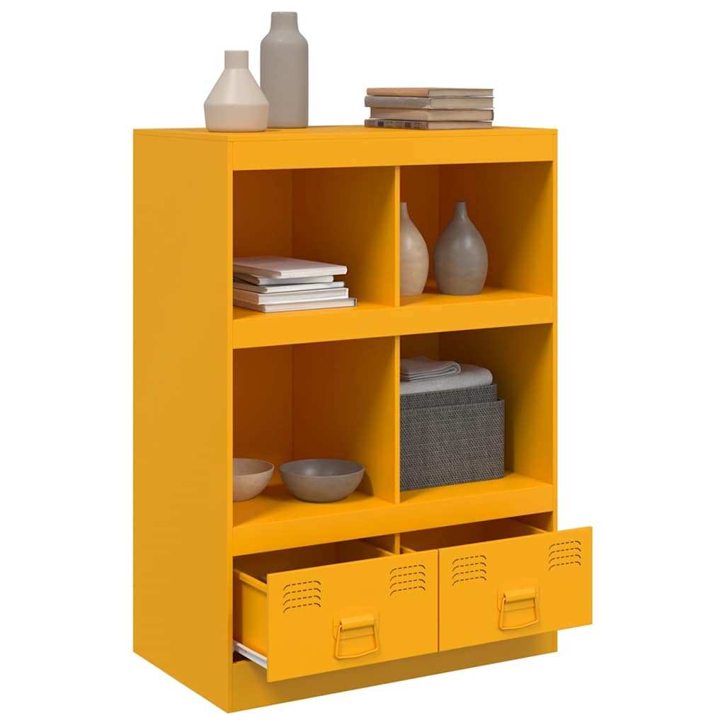 Highboard Mustard Yellow 67x39x95 cm Steel