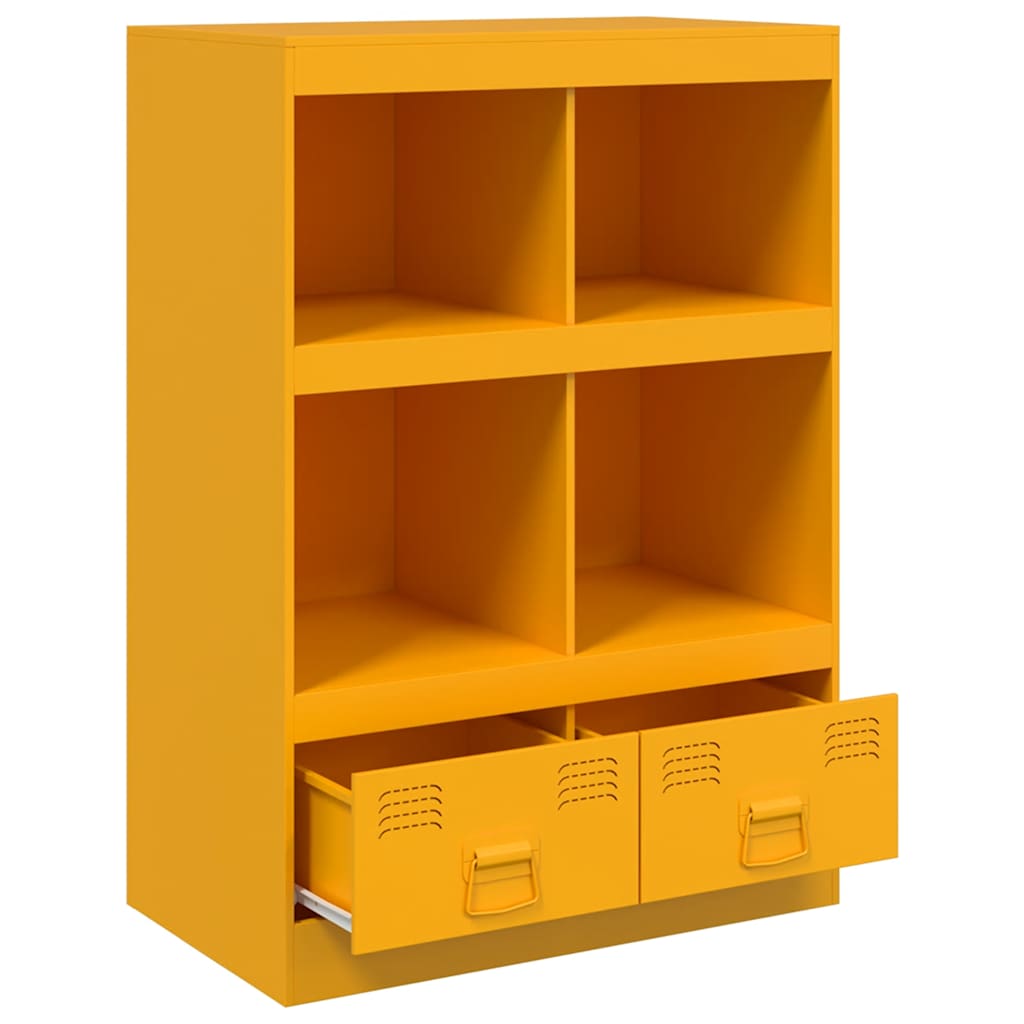 Highboard Mustard Yellow 67x39x95 cm Steel