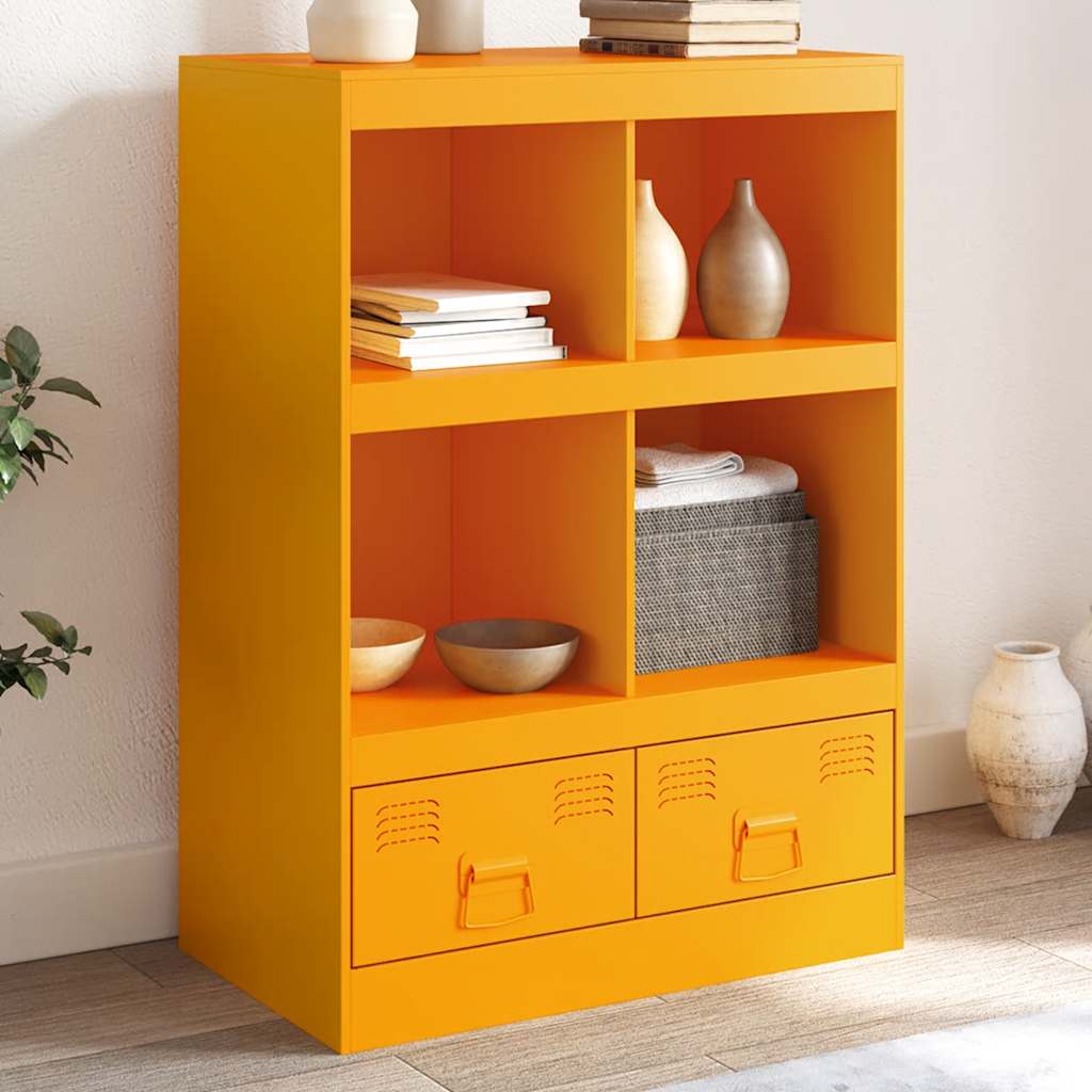 Highboard Mustard Yellow 67x39x95 cm Steel