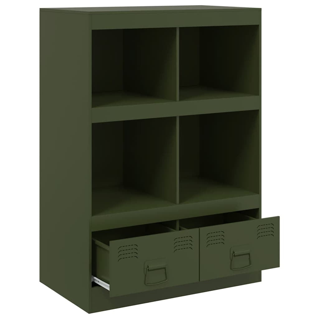 Highboard Olive Green 67x39x95 cm Steel