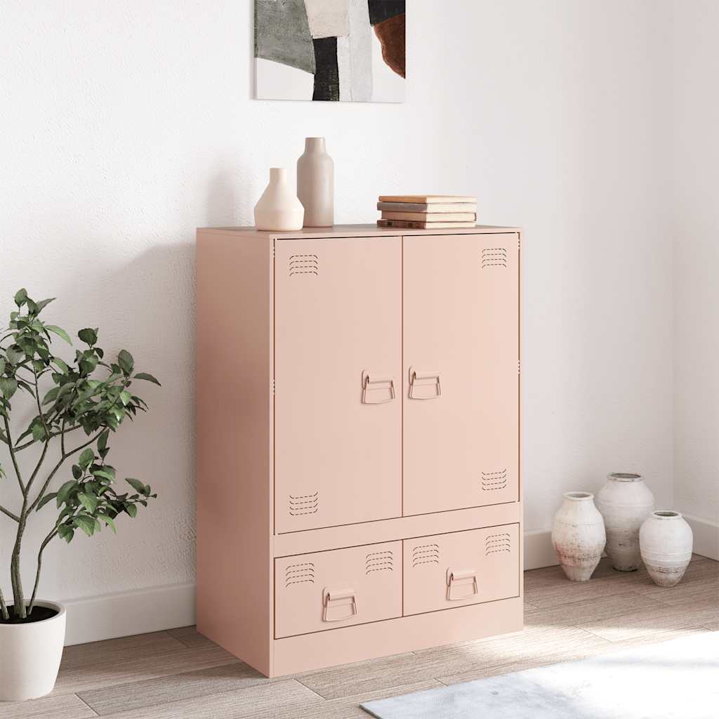 Highboard Pink 67x39x95 cm Steel