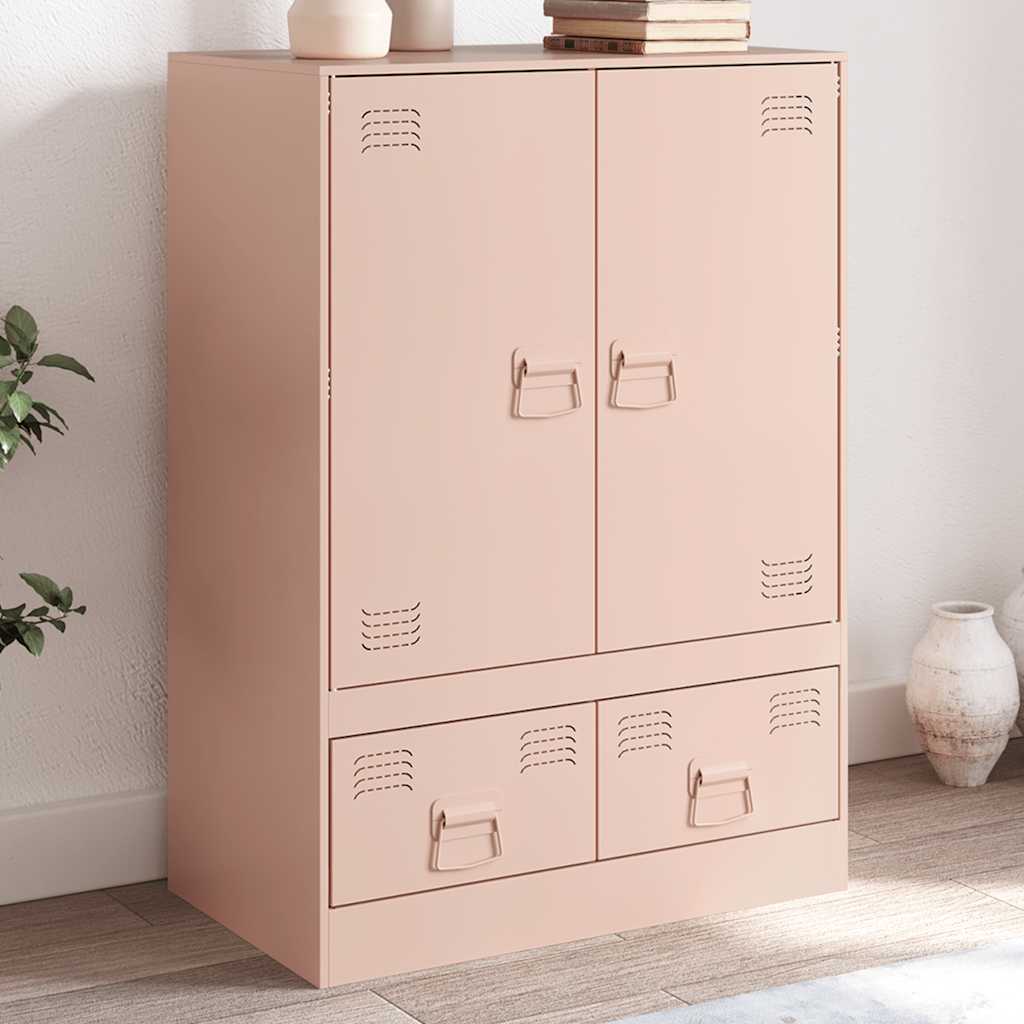 Highboard Pink 67x39x95 cm Steel
