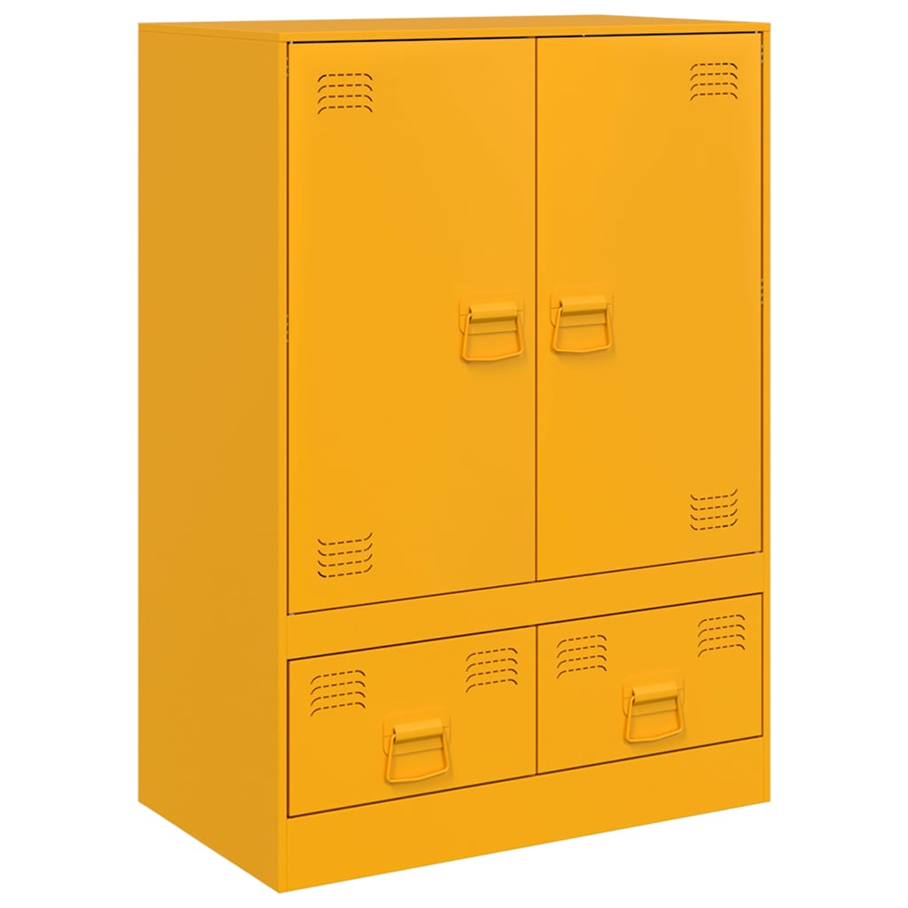 Highboard Mustard Yellow 67x39x95 cm Steel