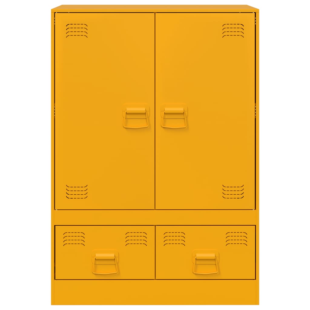 Highboard Mustard Yellow 67x39x95 cm Steel