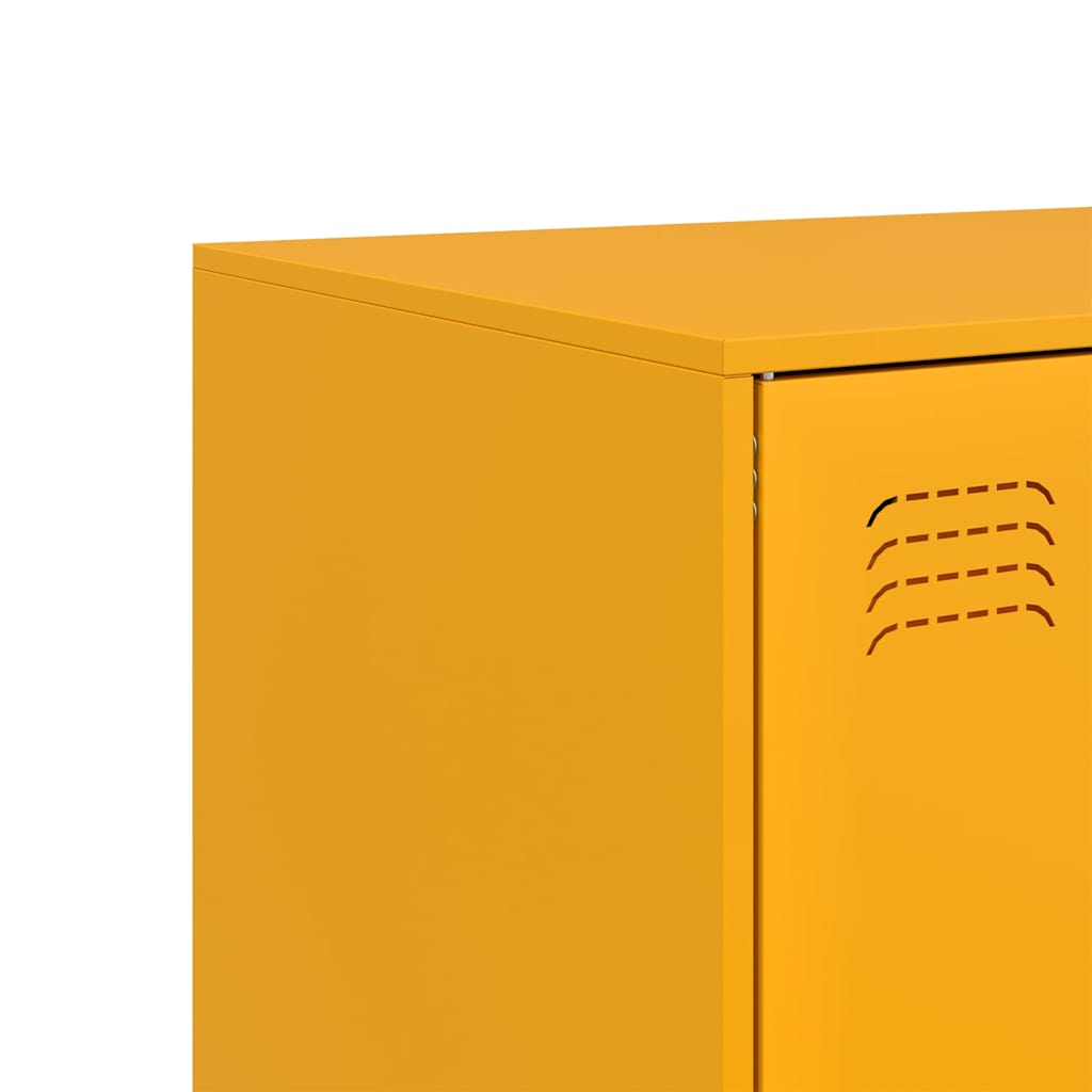 Highboard Mustard Yellow 67x39x95 cm Steel