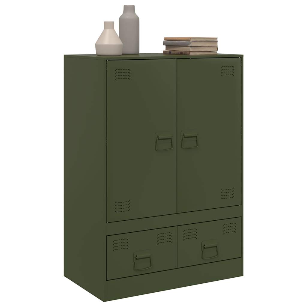 Highboard Olive Green 67x39x95 cm Steel