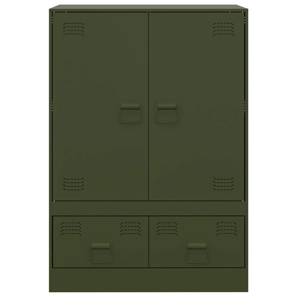 Highboard Olive Green 67x39x95 cm Steel