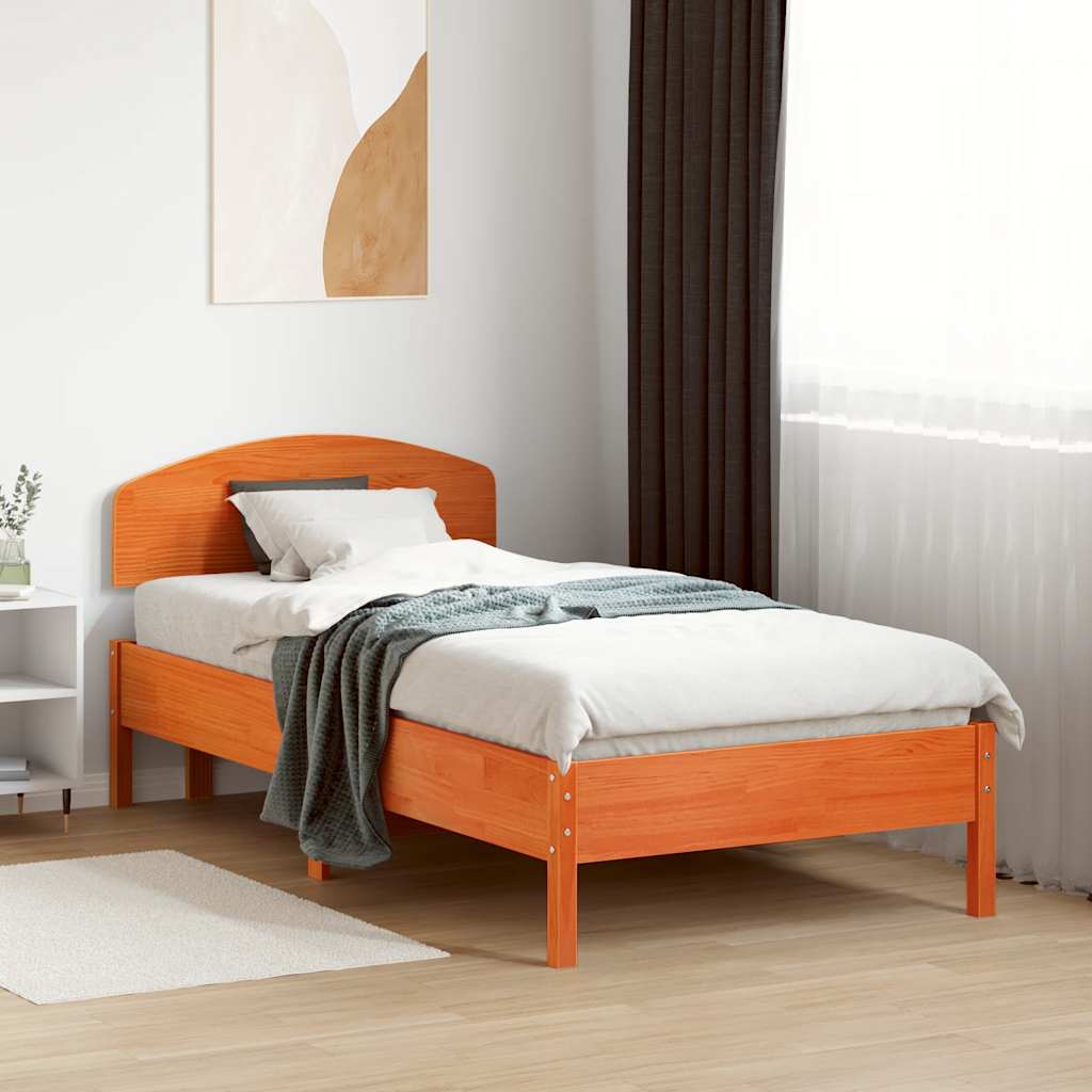 Headboard Wax Brown 75 cm Solid Wood Pine