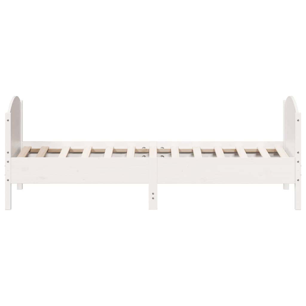 Bed Frame without Mattress White 100x200 cm Solid Wood Pine