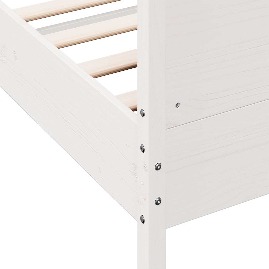 Bed Frame without Mattress White 100x200 cm Solid Wood Pine