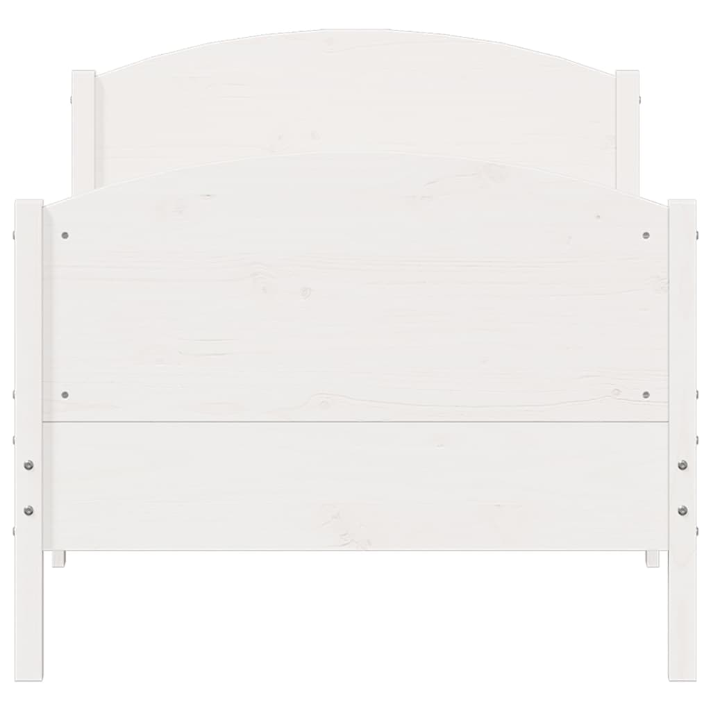 Bed Frame without Mattress White 90x200 cm Solid Wood Pine