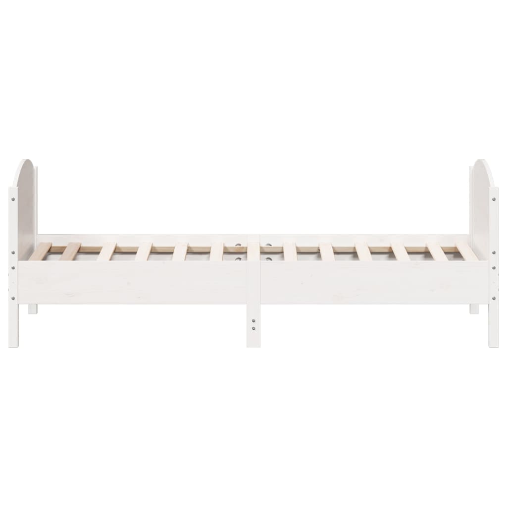 Bed Frame without Mattress White 90x200 cm Solid Wood Pine