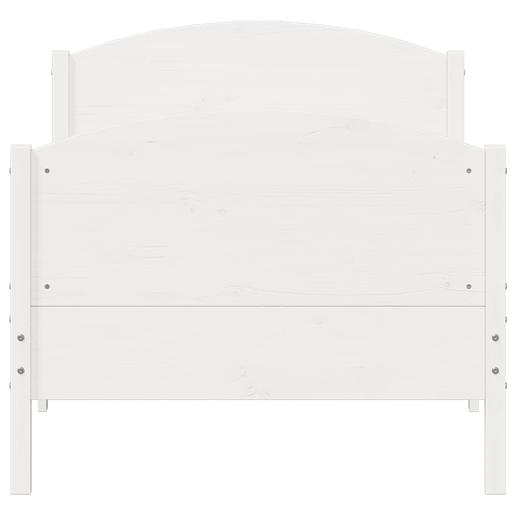 Bed Frame without Mattress White 90x190 cm Single Solid Wood Pine