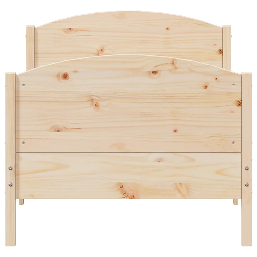 Bed Frame without Mattress 75x190 cm Small Single Solid Wood Pine