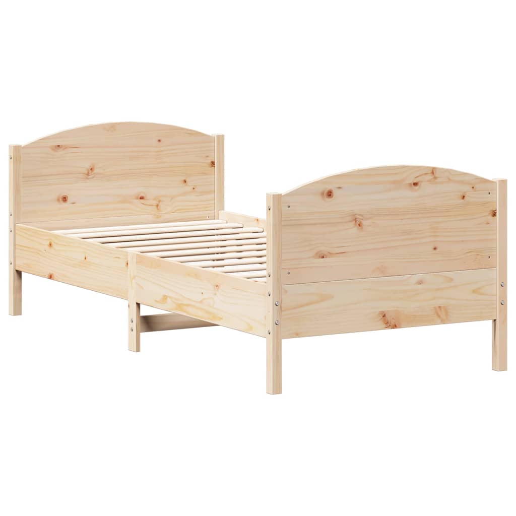 Bed Frame without Mattress 75x190 cm Small Single Solid Wood Pine
