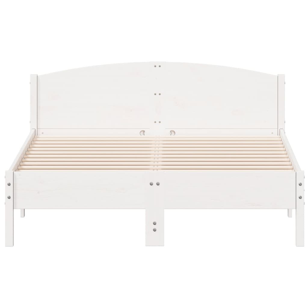 Bed Frame without Mattress White 140x200 cm Solid Wood Pine
