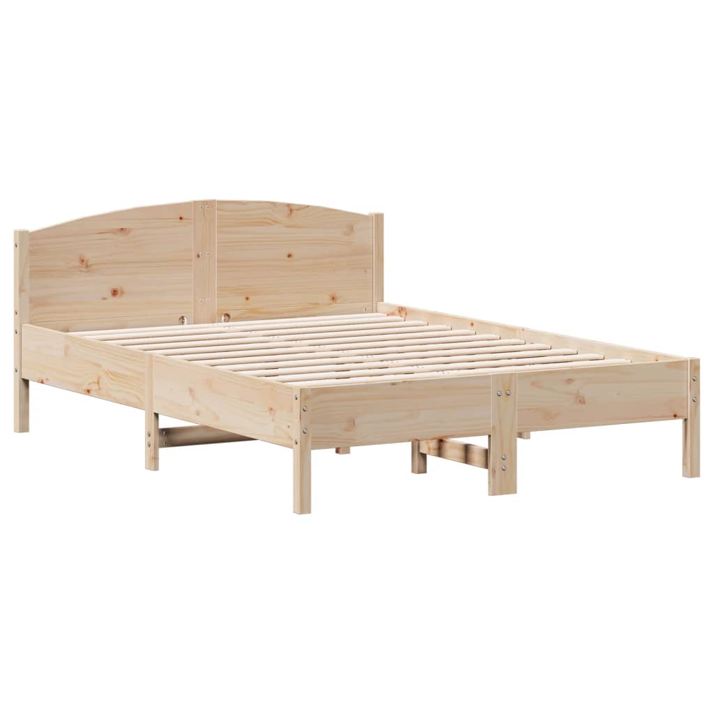 Bed Frame without Mattress 140x190 cm Solid Wood Pine