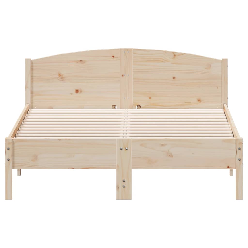 Bed Frame without Mattress 140x190 cm Solid Wood Pine