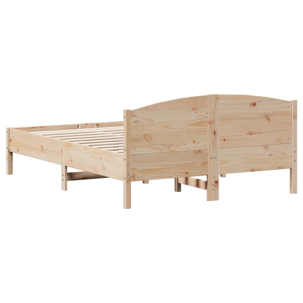 Bed Frame without Mattress 140x190 cm Solid Wood Pine