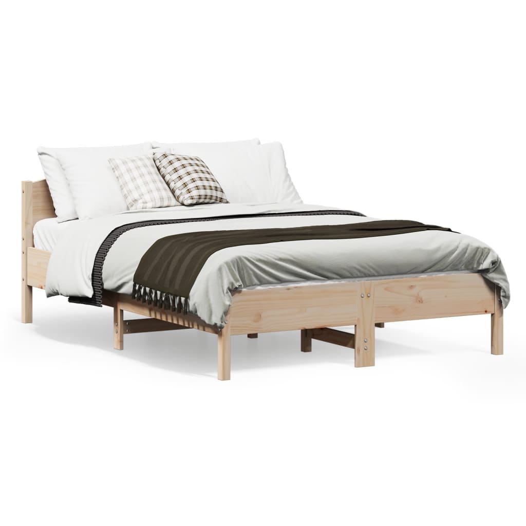 Bed Frame without Mattress 140x190 cm Solid Wood Pine