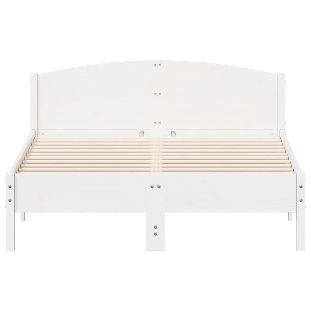 Bed Frame without Mattress White 140x190 cm Solid Wood Pine