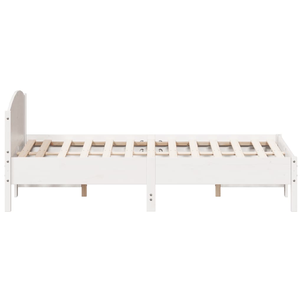 Bed Frame without Mattress White 140x190 cm Solid Wood Pine