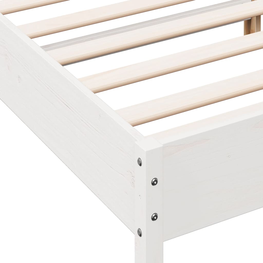 Bed Frame without Mattress White 140x190 cm Solid Wood Pine