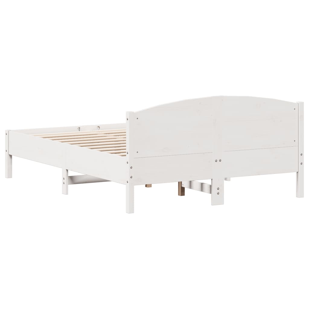 Bed Frame without Mattress White 120x190 cm Small Double Solid Wood Pine