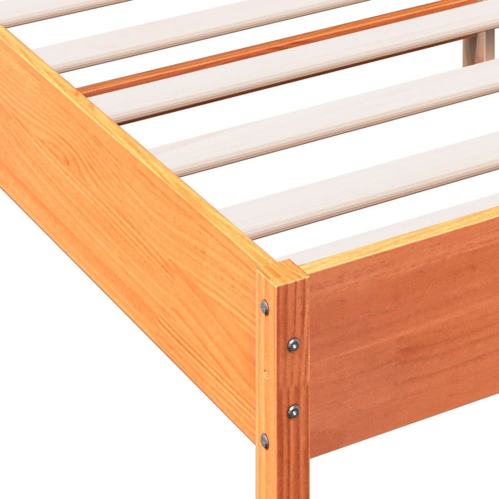 Bed Frame without Mattress Wax Brown 120x190 cm Small Double Solid Wood Pine