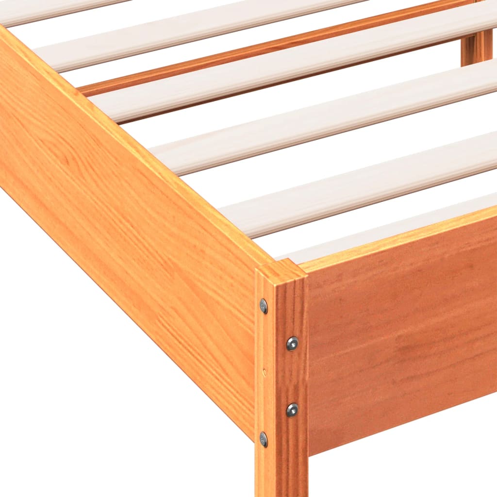 Bed Frame without Mattress Wax Brown 100x200 cm Solid Wood Pine