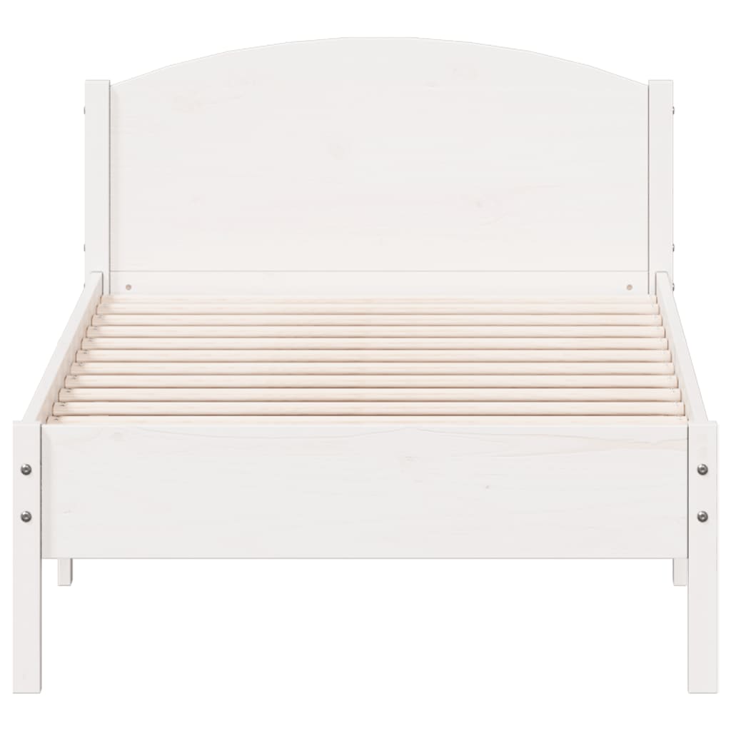 Bed Frame without Mattress White 90x200 cm Solid Wood Pine