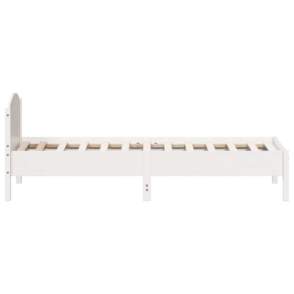 Bed Frame without Mattress White 90x200 cm Solid Wood Pine