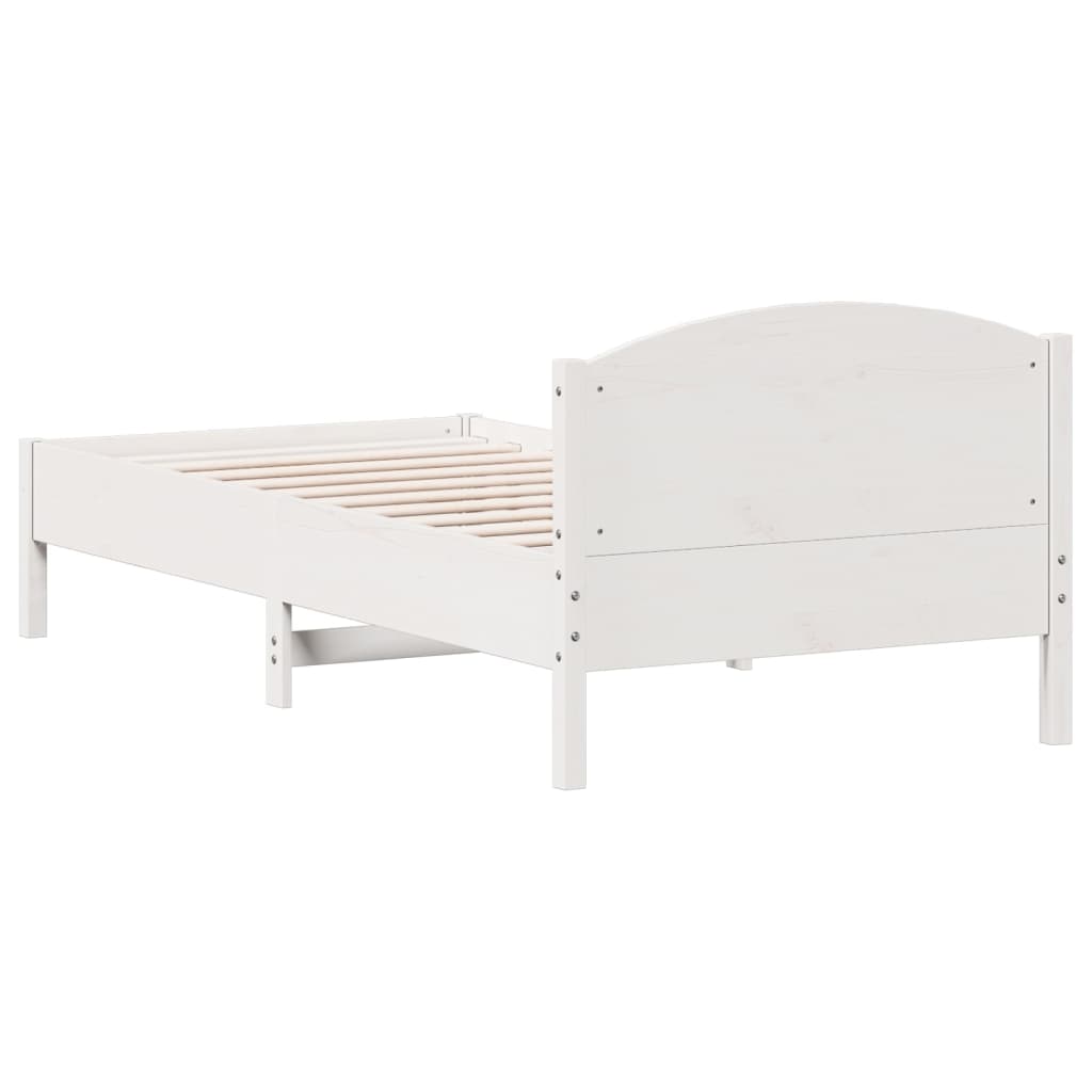 Bed Frame without Mattress White 90x200 cm Solid Wood Pine