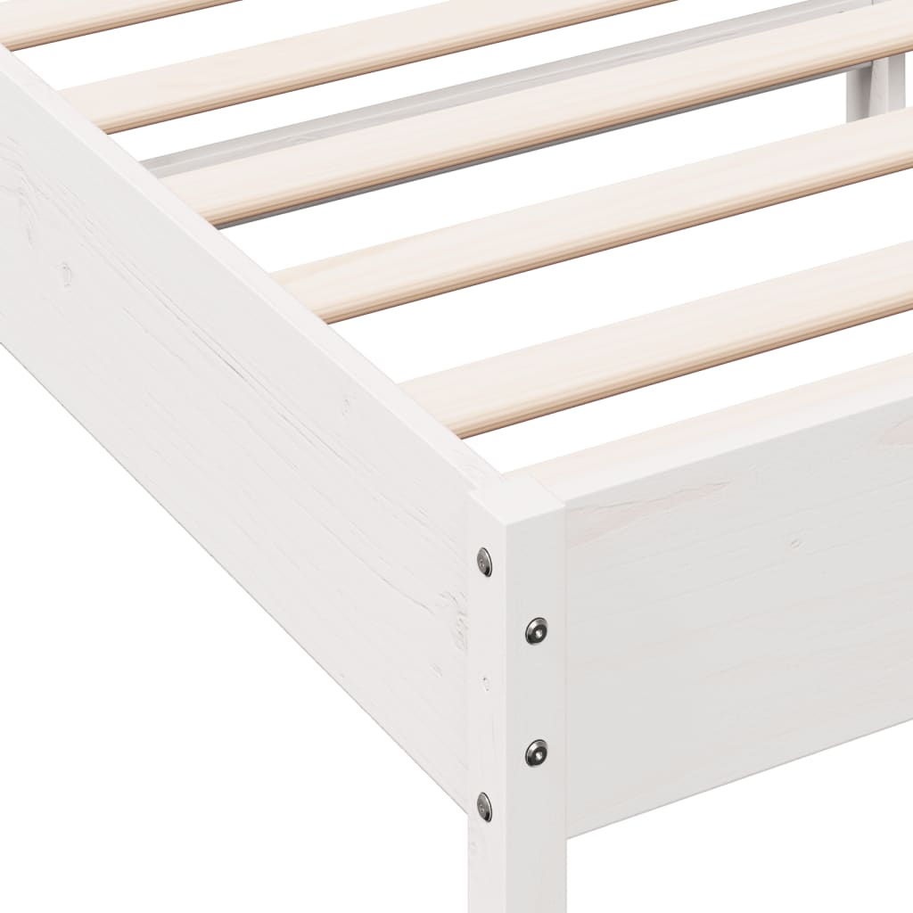 Bed Frame without Mattress White 90x200 cm Solid Wood Pine