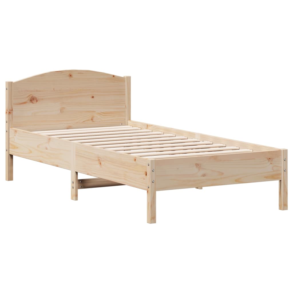 Bed Frame without Mattress 75x190 cm Small Single Solid Wood Pine