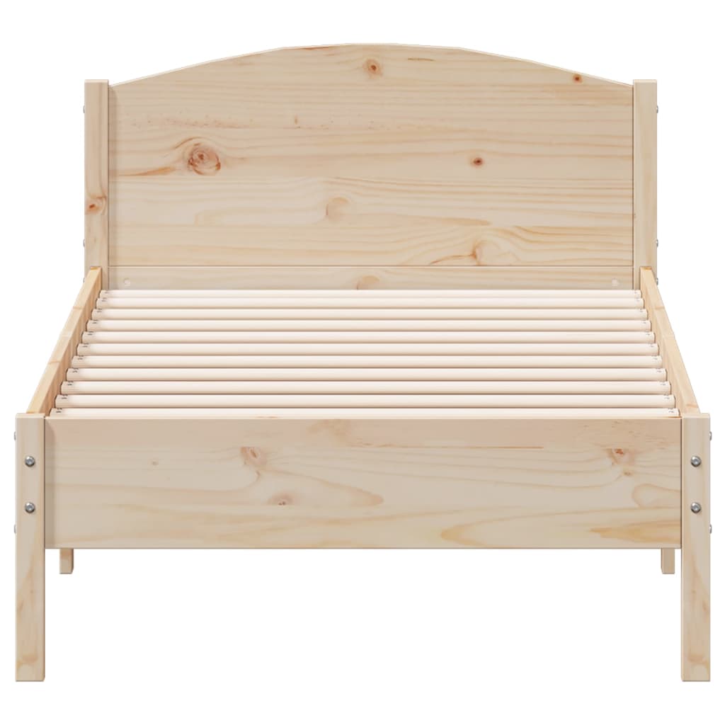 Bed Frame without Mattress 75x190 cm Small Single Solid Wood Pine