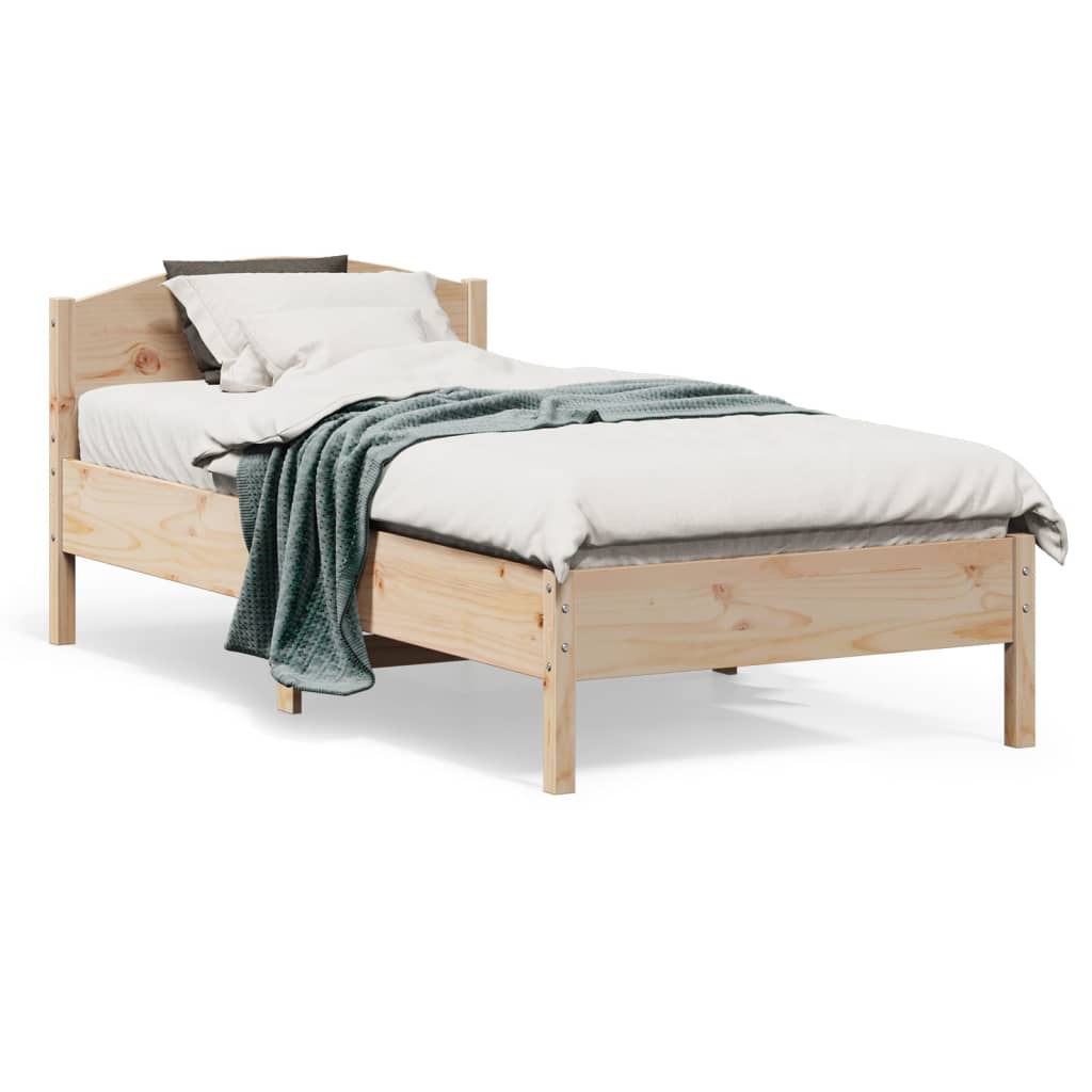 Bed Frame without Mattress 75x190 cm Small Single Solid Wood Pine
