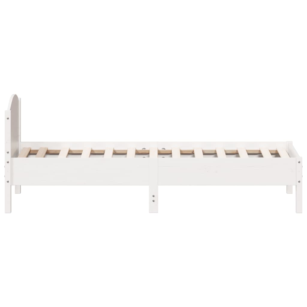 Bed Frame without Mattress White 75x190 cm Small Single Solid Wood Pine