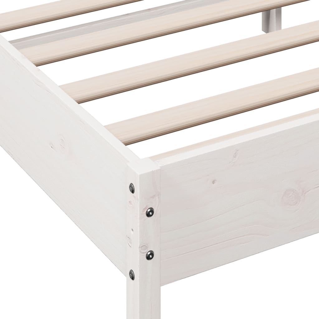 Bed Frame without Mattress White 140x200 cm Solid Wood Pine