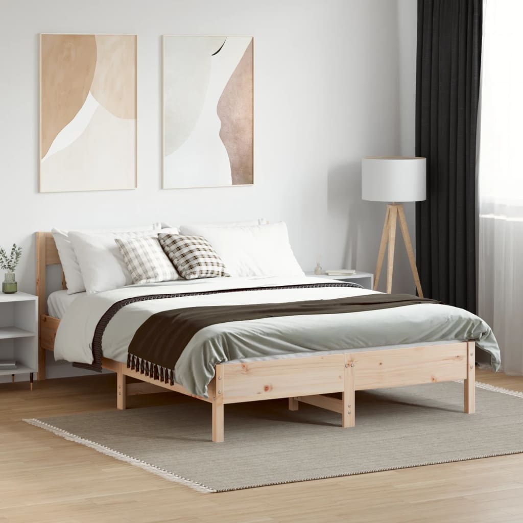 Bed Frame without Mattress 120x200 cm Solid Wood Pine