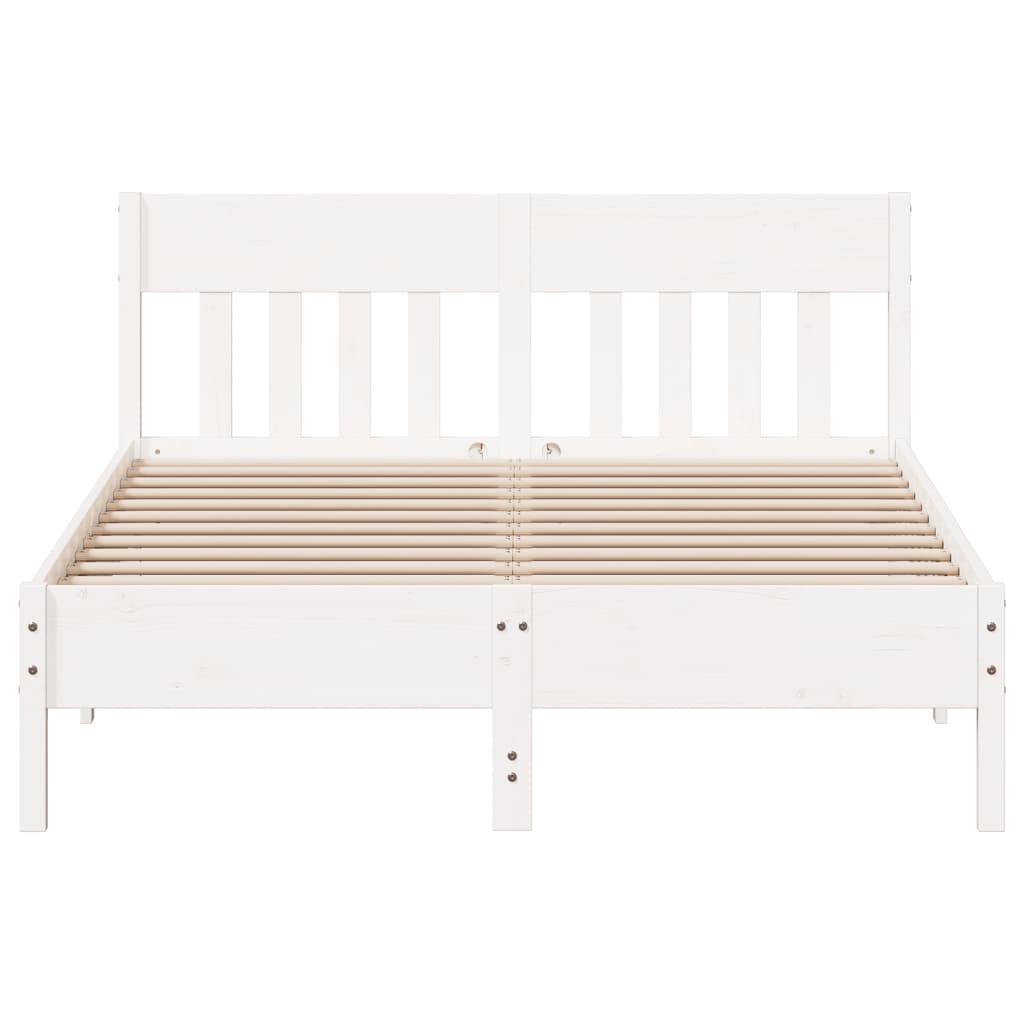 Bed Frame without Mattress White 120x200 cm Solid Wood Pine