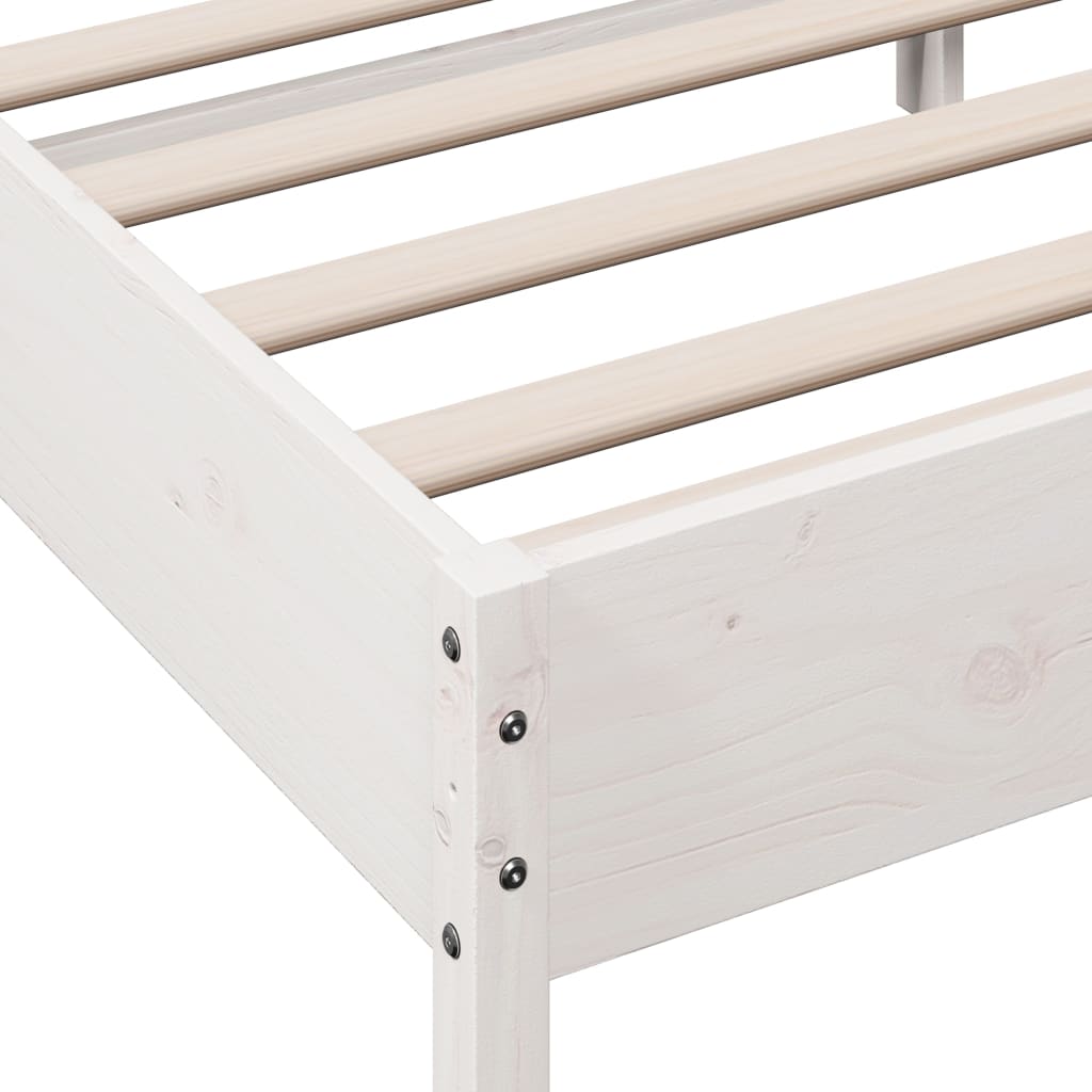 Bed Frame without Mattress White 120x200 cm Solid Wood Pine