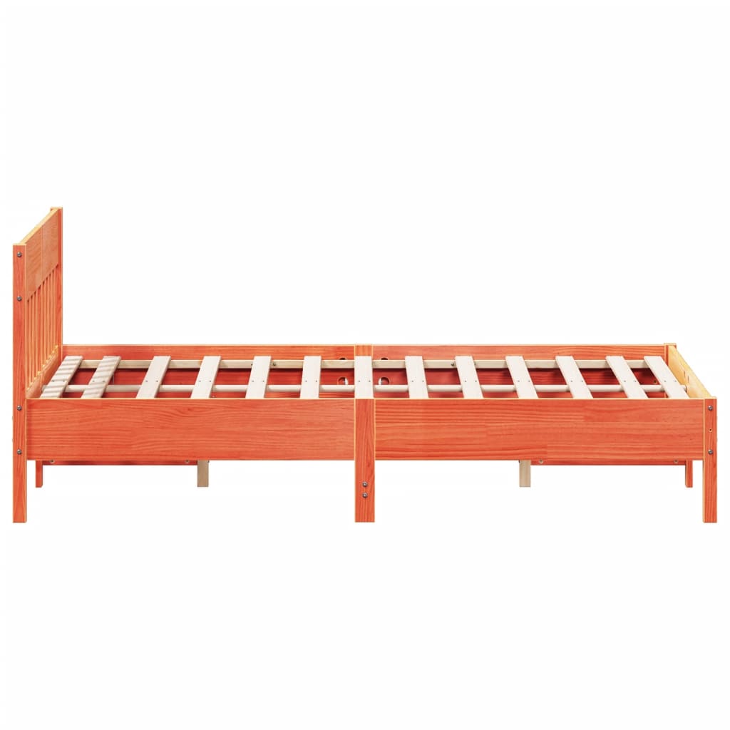 Bed Frame without Mattress Wax Brown 120x200 cm Solid Wood Pine