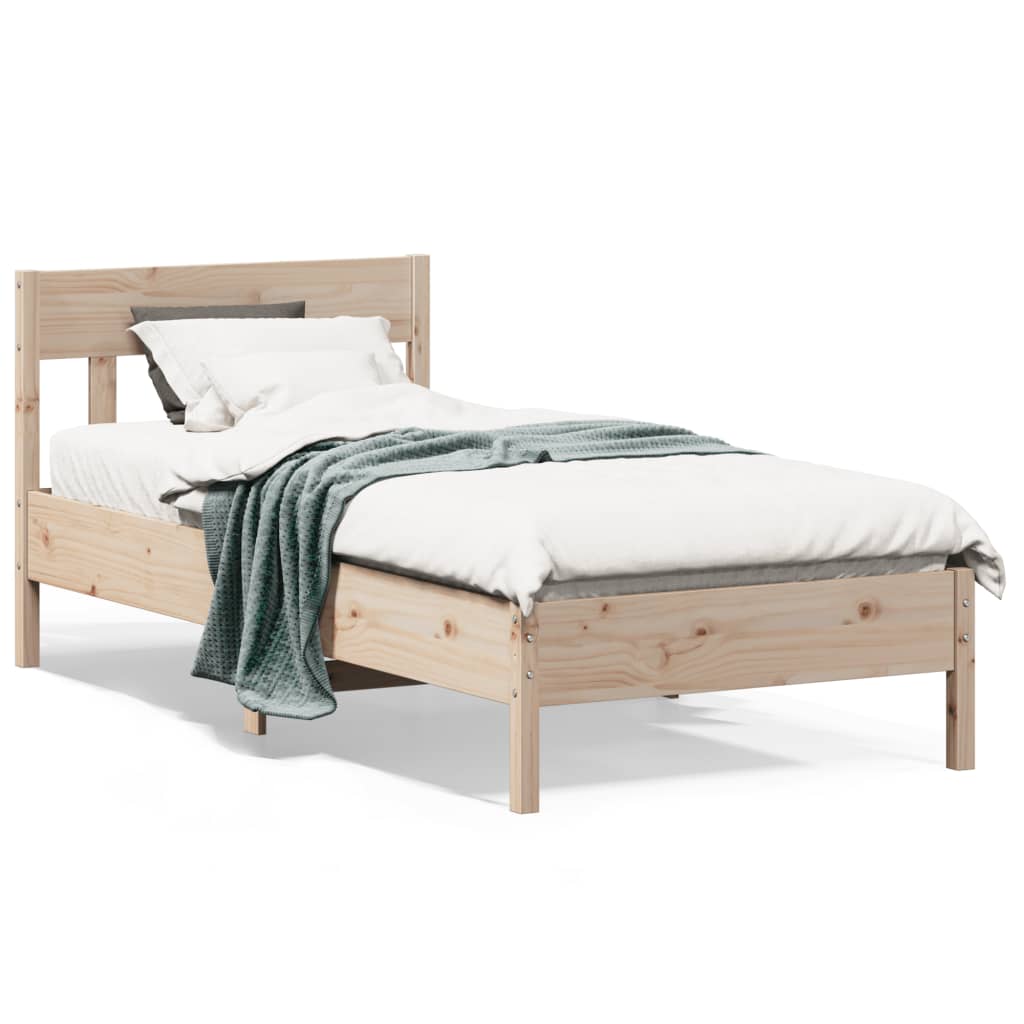Bed Frame without Mattress 100x200 cm Solid Wood Pine