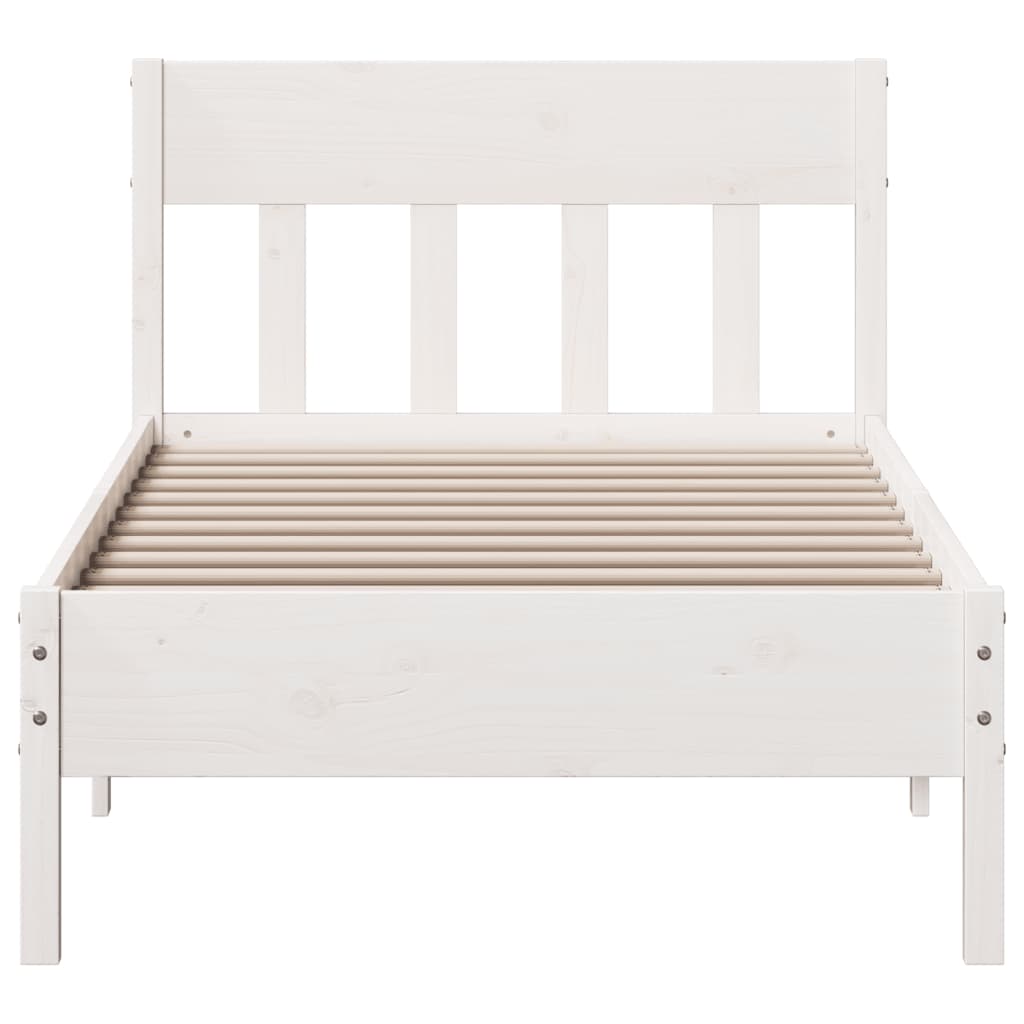 Bed Frame without Mattress White 90x200 cm Solid Wood Pine