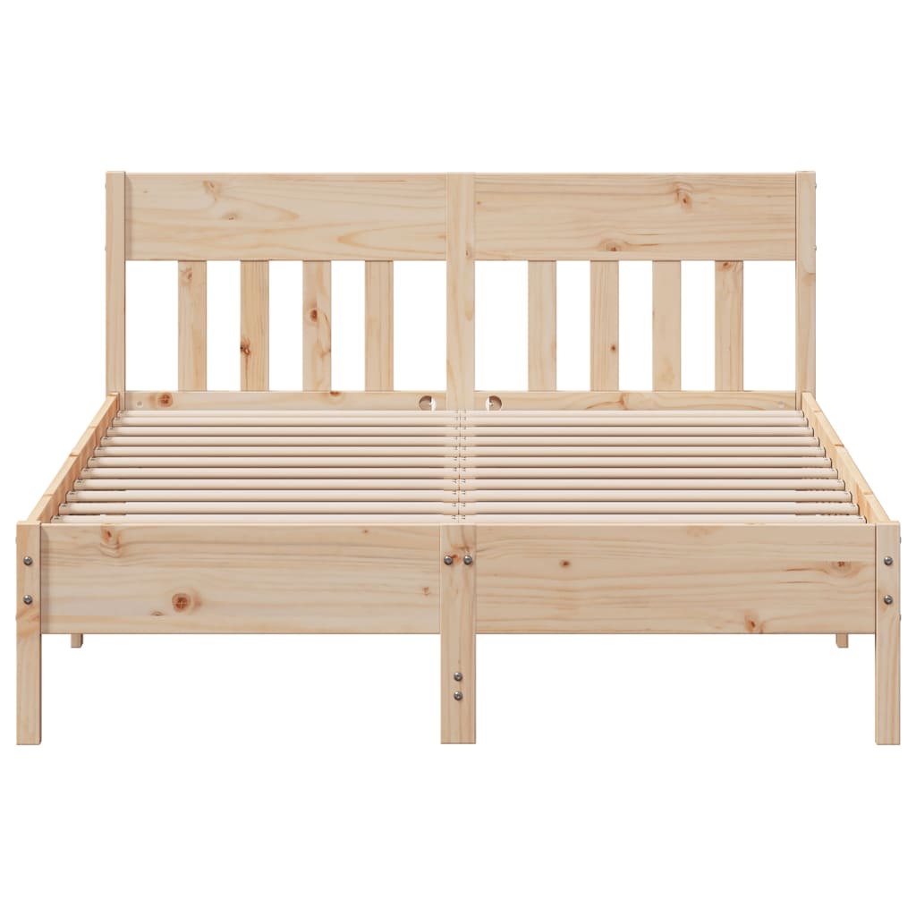 Bed Frame without Mattress 135x190 cm Double Solid Wood Pine