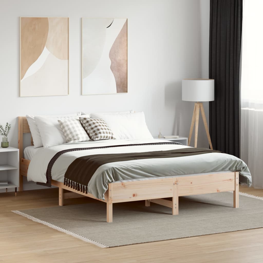 Bed Frame without Mattress 120x190 cm Small Double Solid Wood Pine